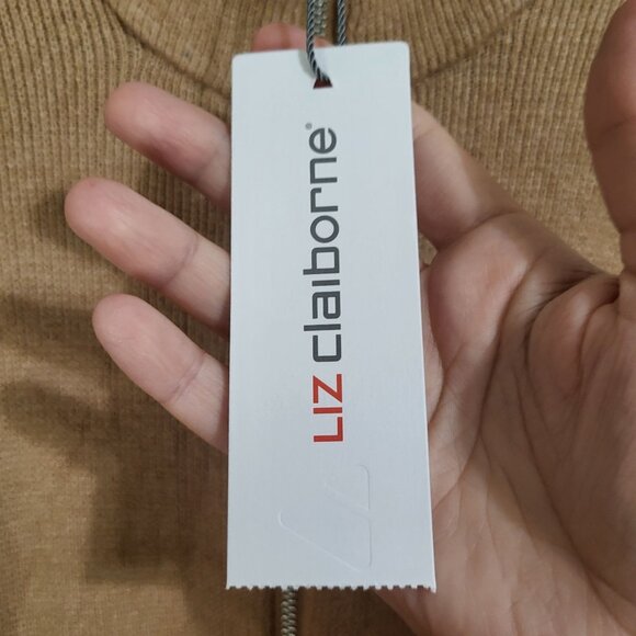 Liz Claiborne Women's XXL Signature Caramel Brown Full Zip Sweater NWT - Picture 9 of 13